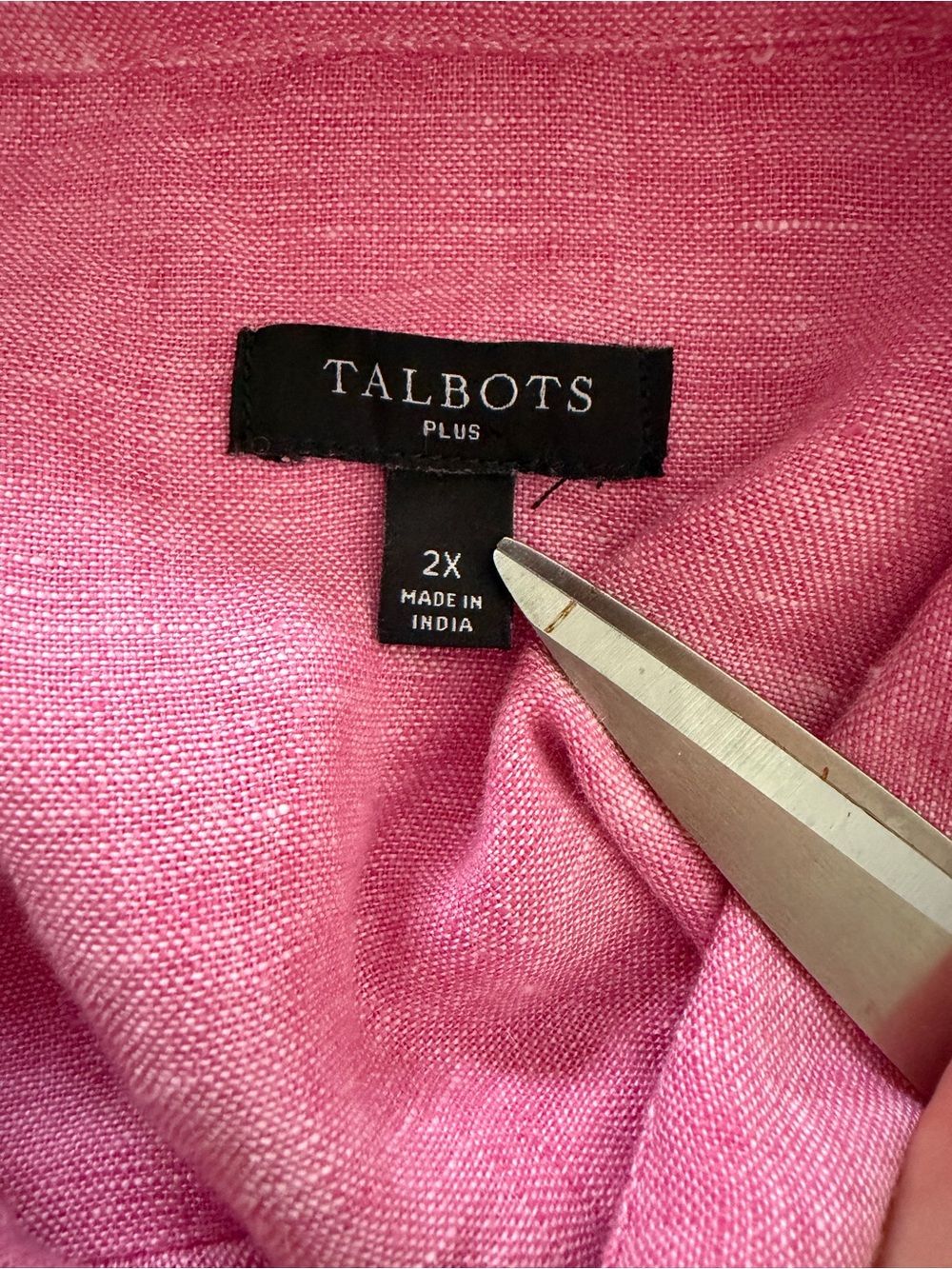 Talbots 100% Linen Long Sleeve Top Womens Size 3X Lagenlook Relaxed Fit Coastal - Picture 6 of 9